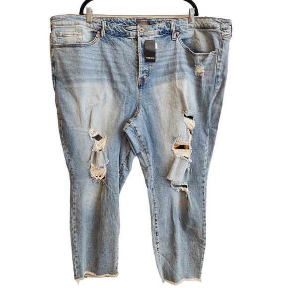 Torrid Size 26 Straight Classic High Rise Distressed Denim Jeans - Picture 1 of 12